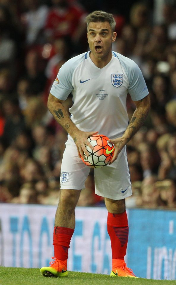  Robbie Williams is taking part in Soccer Aid