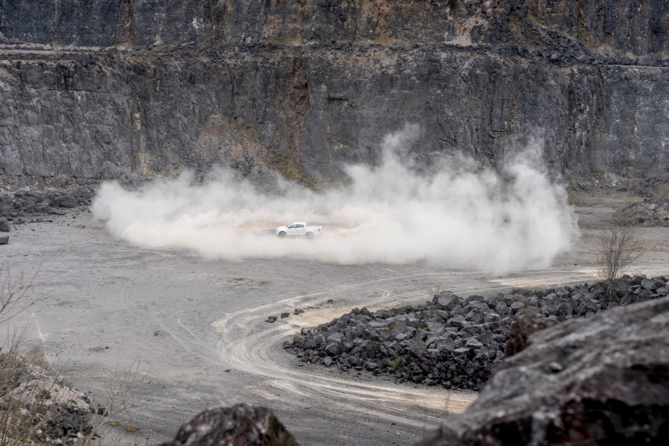 Eat my dust - doing donuts in the quarry