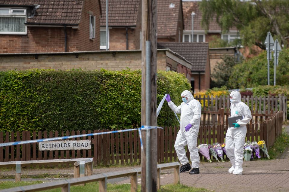 Forensic officers on the scene today