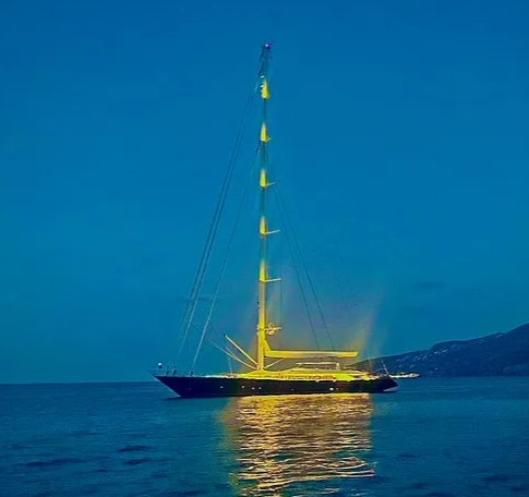 The superyacht pictured before it sank