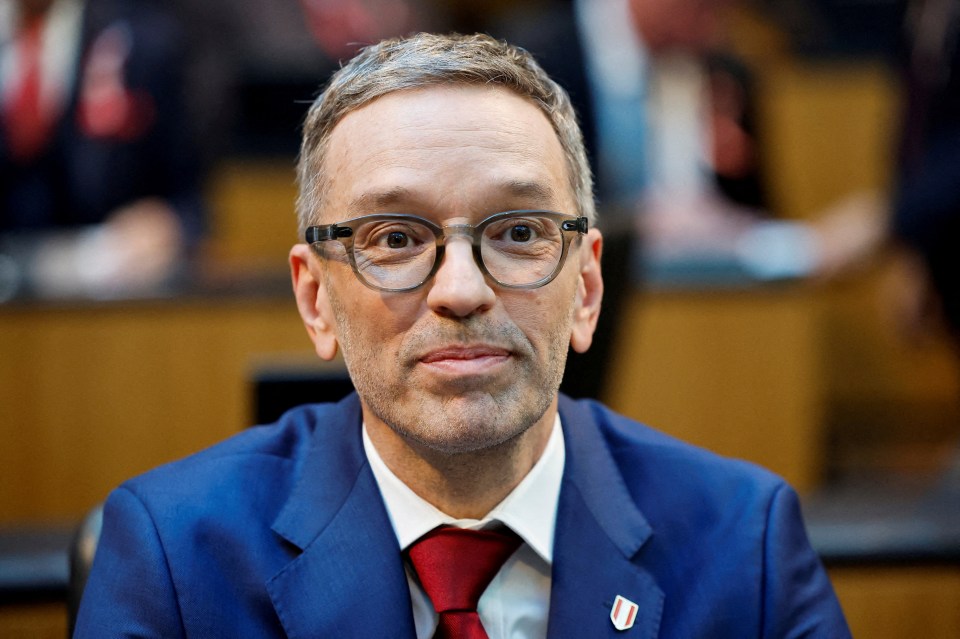 Herbert Kickl, head of the Freedom Party of Austria, at the Austrian Parliament.