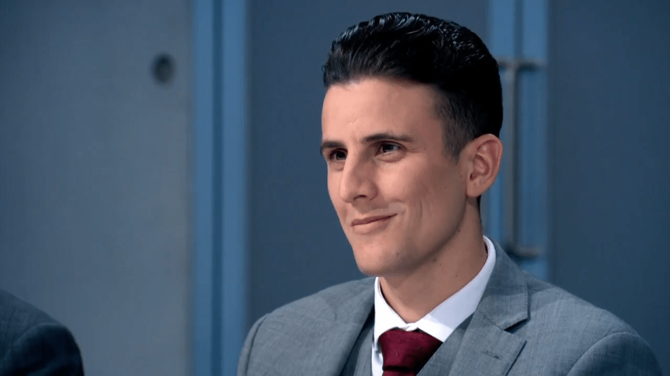 Joseph Valente, winner of The Apprentice 2015, in a grey suit.