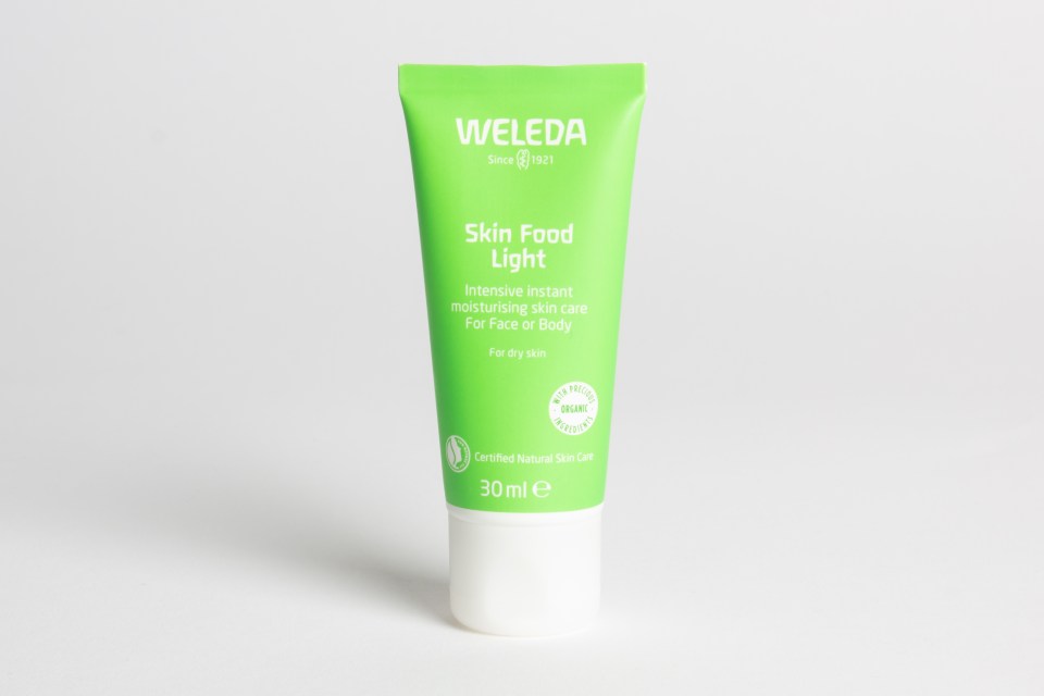 Weleda Skin Food Light moisturizer tube for dry skin.