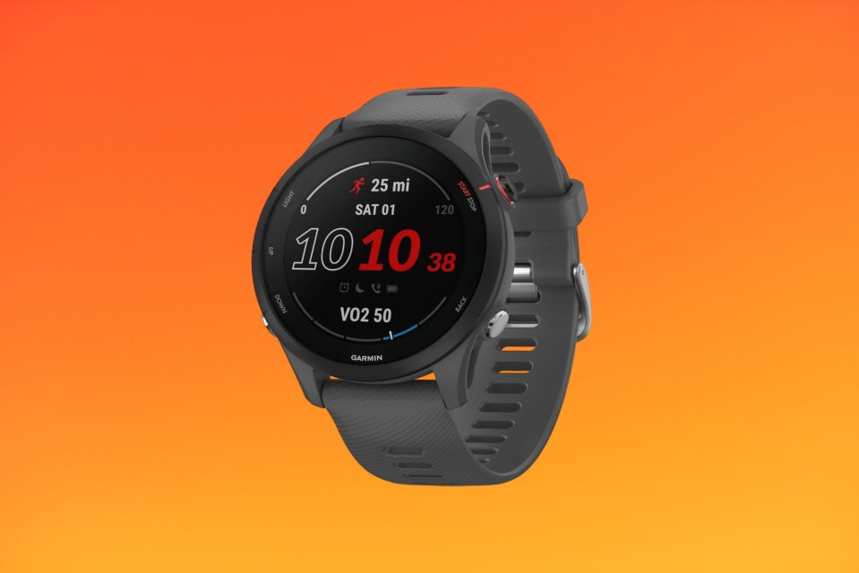 Garmin smartwatch displaying workout data.
