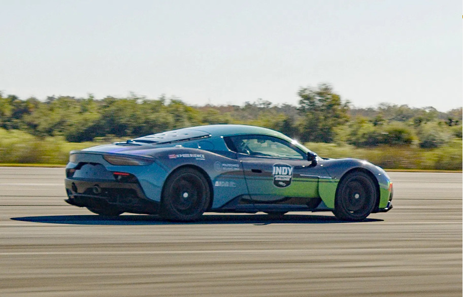 AI robot car reaching almost 200 mph.