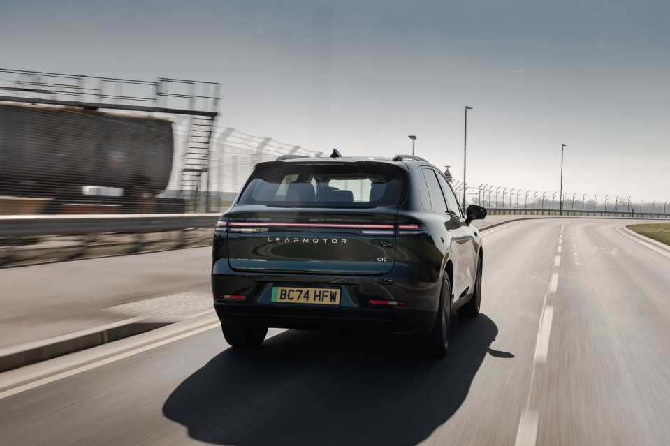 Leapmotor C10 driving on a road.