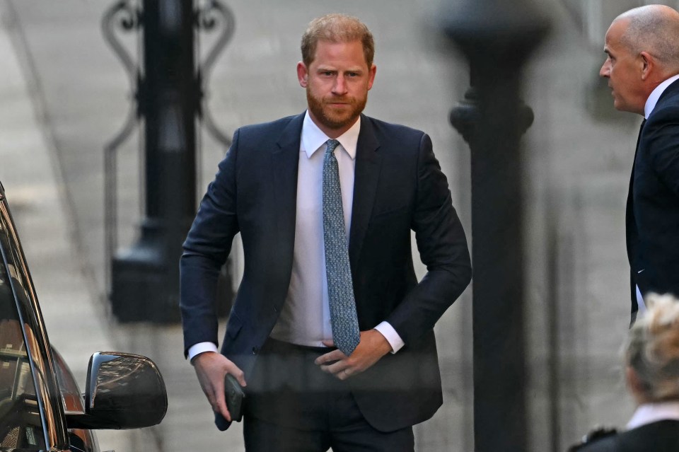 Prince Harry arriving at the Royal Courts of Justice in London.
