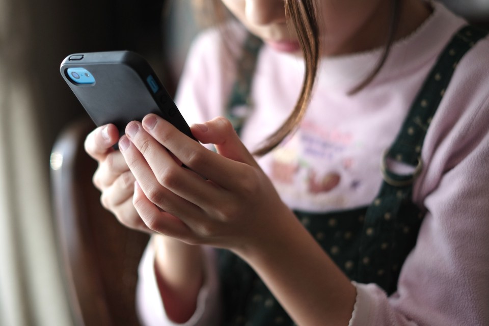 Girl holding a smartphone.