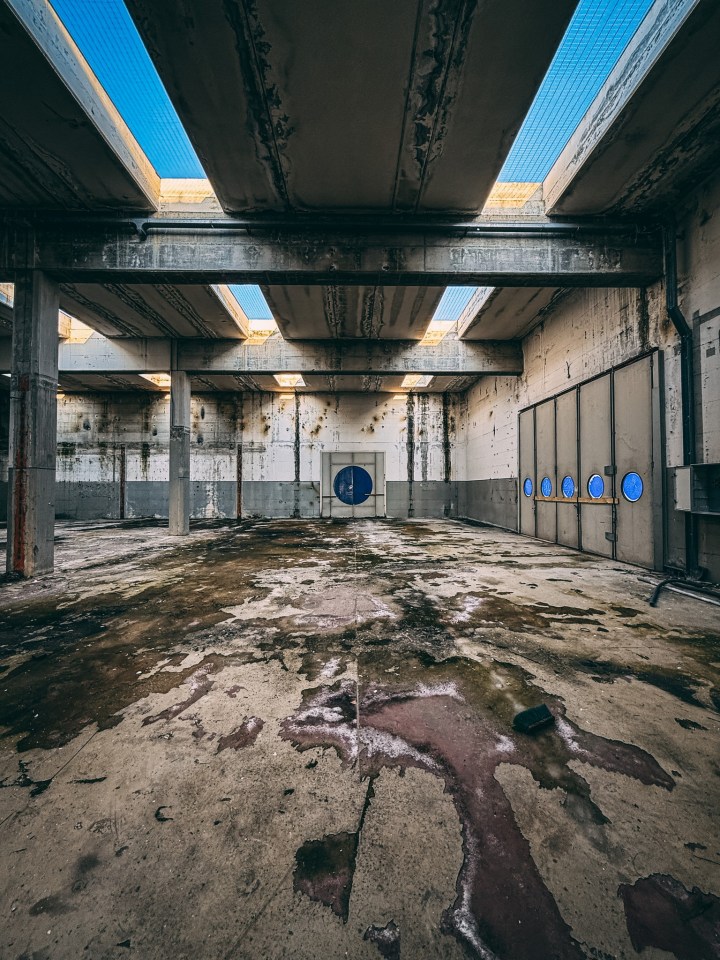 Interior of an abandoned Bugatti factory.