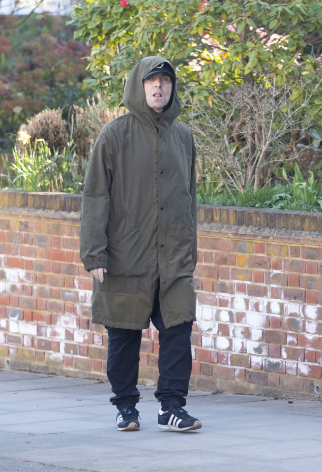 Liam Gallagher walking in North London.