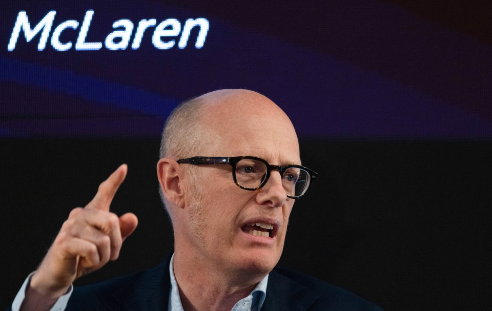 Michael Leiters, CEO of McLaren Automotive, speaking at a summit.