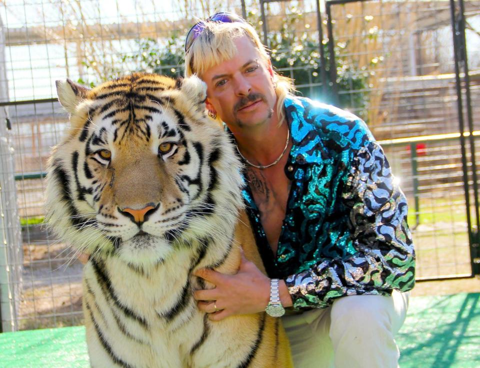 Joe Exotic with a tiger.
