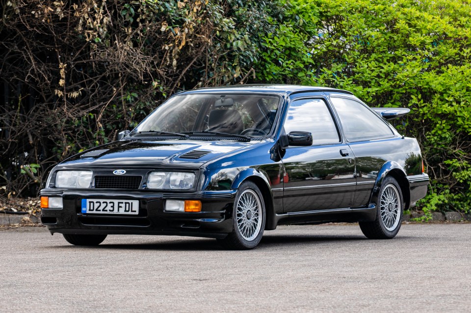 Black 1986 Ford Sierra RS Cosworth.