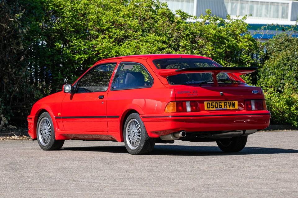 Red Ford Sierra RS Cosworth car.