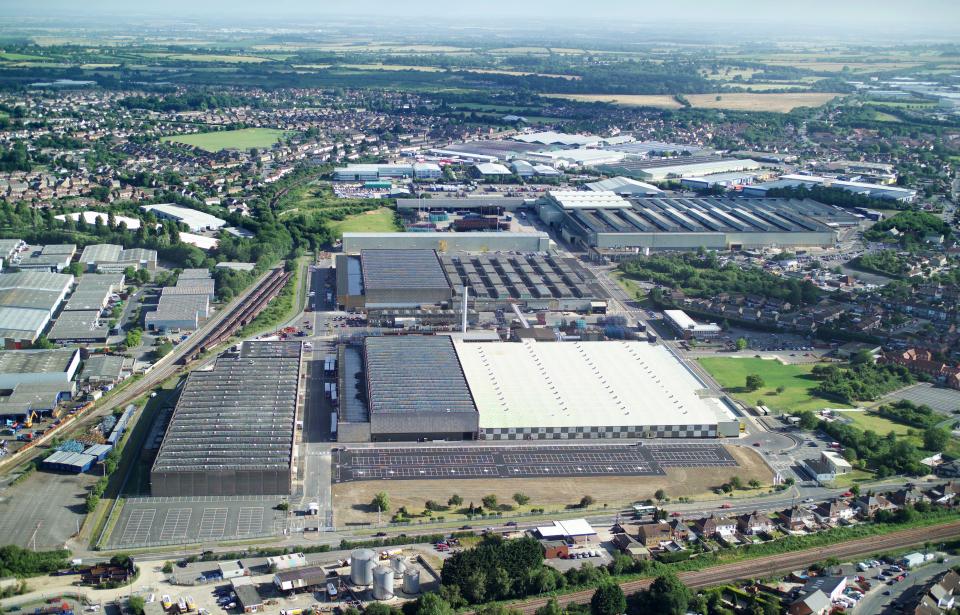 Aerial view of the BMW plant in Swindon, UK.