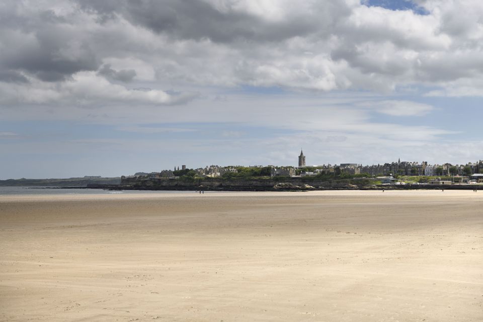 University of St. Andrews and beach viewed from the sand.