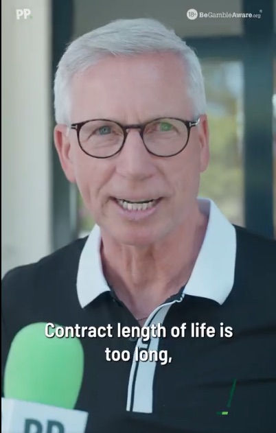 Man in glasses says, "Contract length of life is too long."
