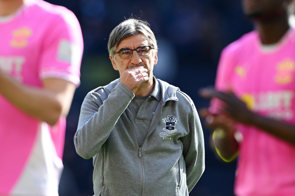 Ivan Juric, manager of Southampton, looking dejected.